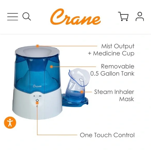 Flu/cold/dryness got you down? Crane “2 in 1 Warm Mist Humidifier and Inhaler” - Picture 10 of 16